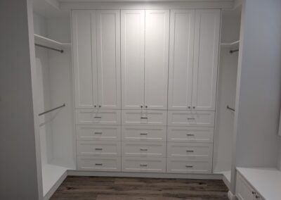 Walk in Wardrobe with Painted Shaker Doors and drawers