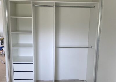 Wardrobe Internals in White Melamine with drawers and shelves