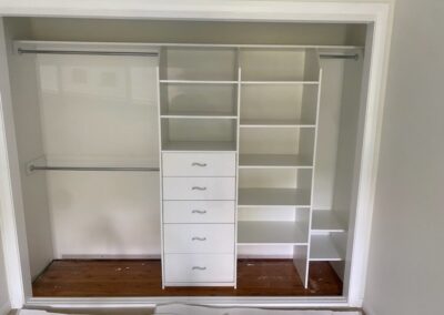 Wardrobe internals with additional shelving